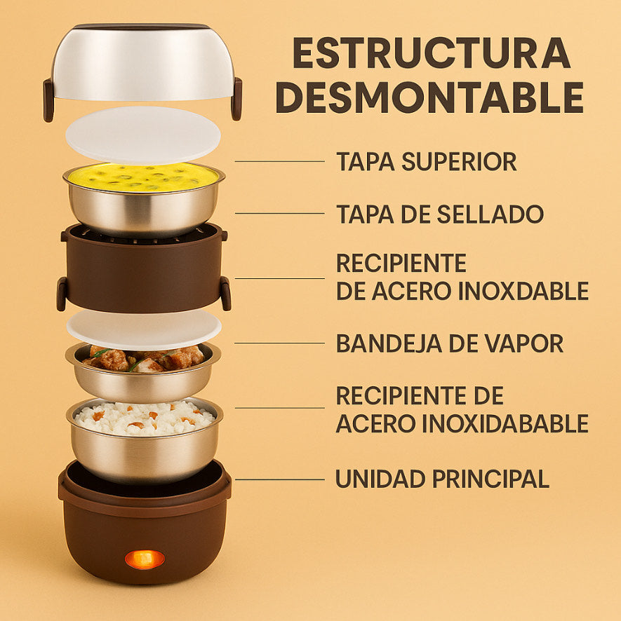 Lonchera Eléctrica Al Vapor de 3 niveles