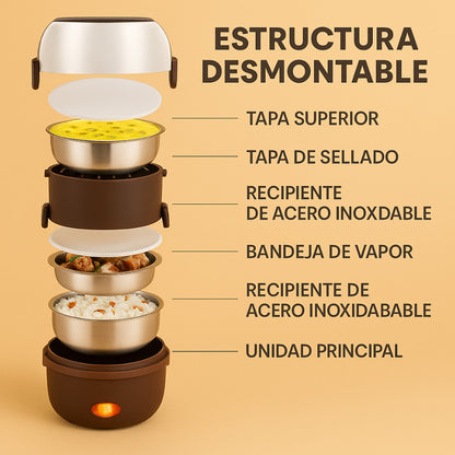 Lonchera Eléctrica Al Vapor de 3 niveles